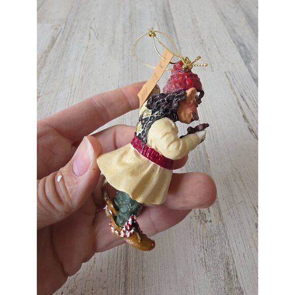 Drolleries d henderson elf candy cane cookie ornament as is Xmas tree demdaco - Picture 5 of 8